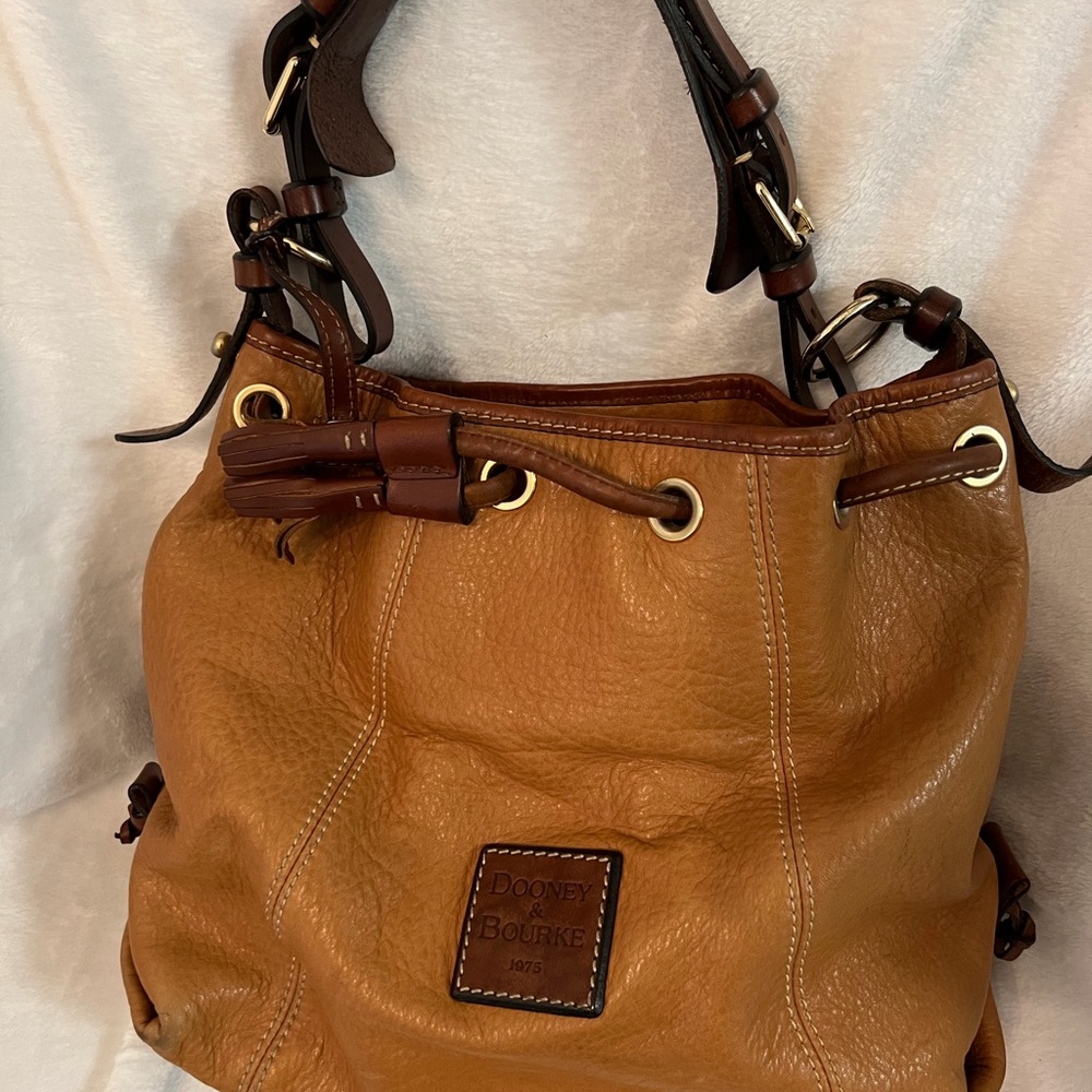 Vintage Dooney & Bourke Brown Leather Shoulder Bag
